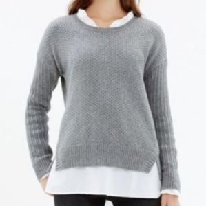 Madewell Gray Texture Mix Scoop Neck Sweater M